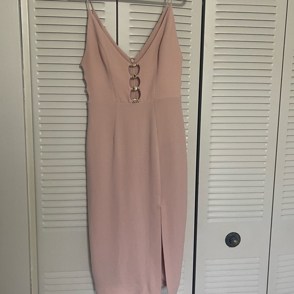 Zimmerman Crepe link midi sleeveless dress in blush preowned size 0 - Picture 6 of 6